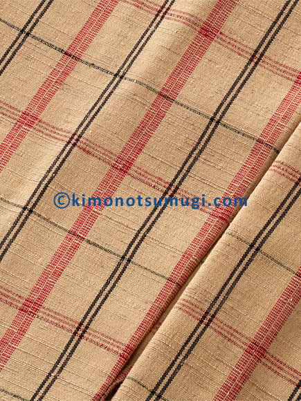 plaid pattern lighjt beige tsumugi wh_002_02